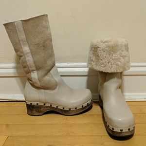 Frye Sheepskin Clog Boots